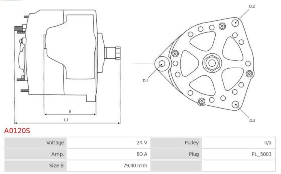 Alternator FHD 10 12.6  FHD 12 12.6  FHD 13 12.6  FLD 12 12.6  FLD 13 12.6  HD 120 12
