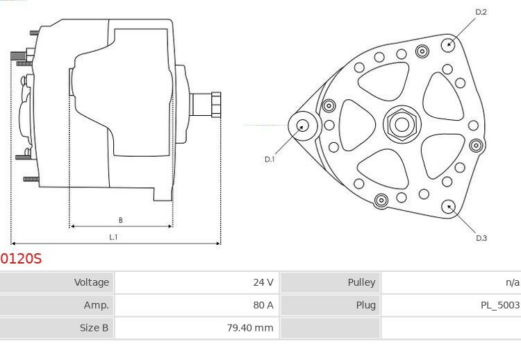 Alternator FHD 10 12.6  FHD 12 12.6  FHD 13 12.6  FLD 12 12.6  FLD 13 12.6  HD 120 12