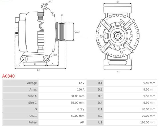Alternator C 230 2.5 4-Matic  C 280 3.0 4-Matic  C 300 3.0 4-Matic  C 350 3.5 4-Matic
