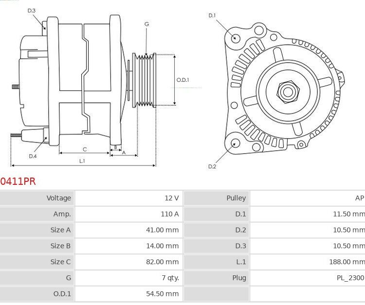 Alternator Ducato 2.3 JTD  Ducato 2.3 Multijet  29 L 10 2.3 D  29 L 12 2.3 D  29 L 14