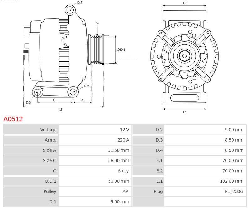 Alternator CL 500 4-Matic S 350 3.5 4-Matic S 450 4.5 4-Matic S 500 5.0 4-Matic (C