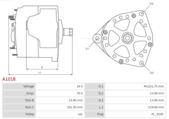 Alternator Engine  853G 8.3  PC300HD  WA180  EC130  EC160  EC215  2618  2628  608  61