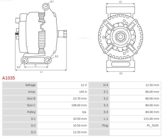 Alternator C6 7.2  C6 7.8  C7 7.2  C7 7.8  C8 7.2  C8 7.8  T6 7.8  T7 7.8  T8 7.8  F