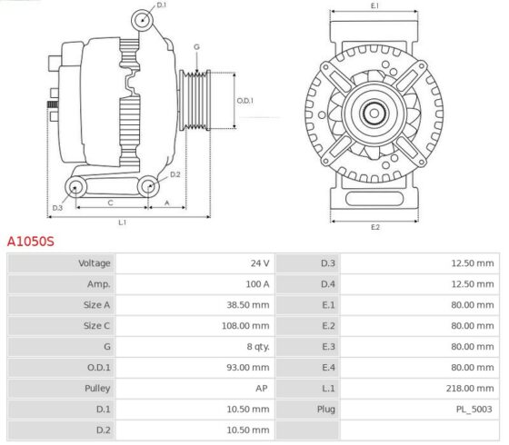 Alternator 1833 10.7  1833 A 10.7  1833 AK 10.7  1833 AS 10.7  1833 K 10.7  1833 L 10
