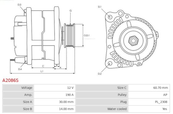Alternator Phaeton 4.2 V8 4-Motion [BGH]  [BGJ] 01.2003-
