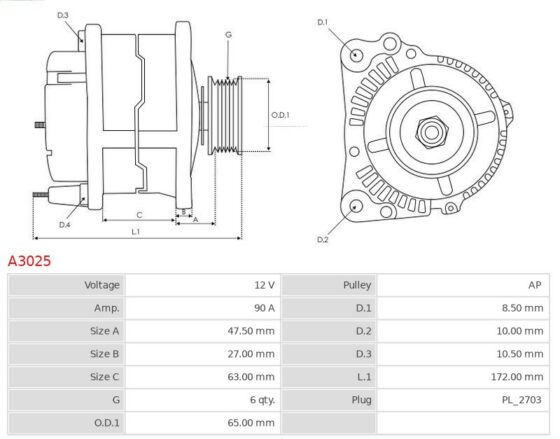 Alternator 19 1.7 Chamade  R19 1.7  R19 1.8  R19 1.8 RT  R21 1.7   [F3N740]  [F3N741]