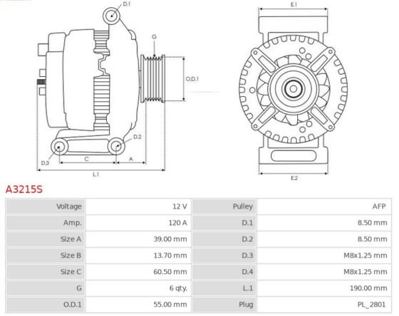 Alternator Dokker 1.5 dCi  Duster 1.5 dCi  Duster 1.5 dCi 4×4  Logan 1.5 dCi  Logan M
