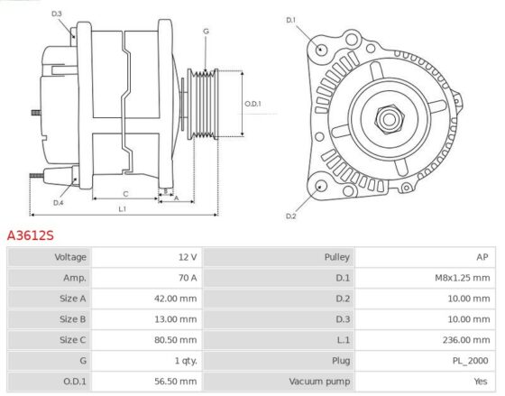 Alternator Cabstar E 105.35 3.0  Cabstar E 110.35 3.0  Cabstar E 110.45 3.0  Cabstar