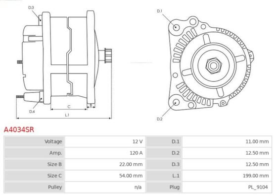 Alternator A4034SR AS