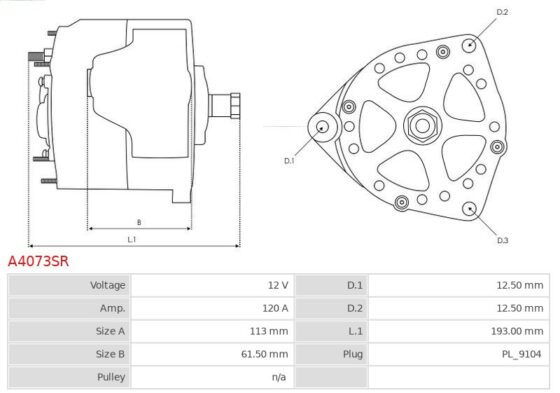 Alternator A4073SR AS