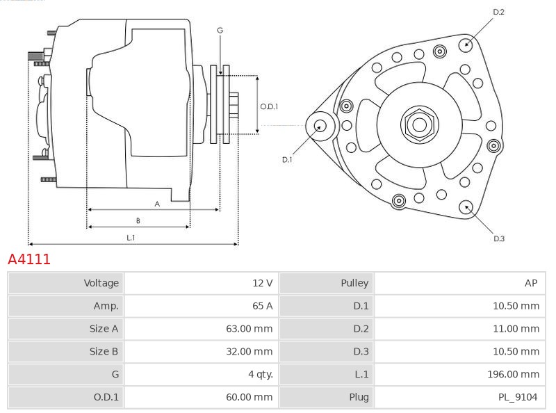 Alternator Doblo 1.2 Doblo Cargo 1.2 Palio 1.2 Punto 1.1 Punto 55 1.1 Punto 60 1