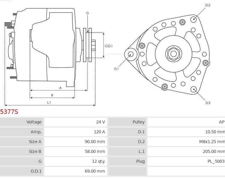 Alternator 180T27 W 7.8  190 E 24 /P 7.8  190 E 24 7.8  190 E 24 K 7.8  190 E 27 /P 7