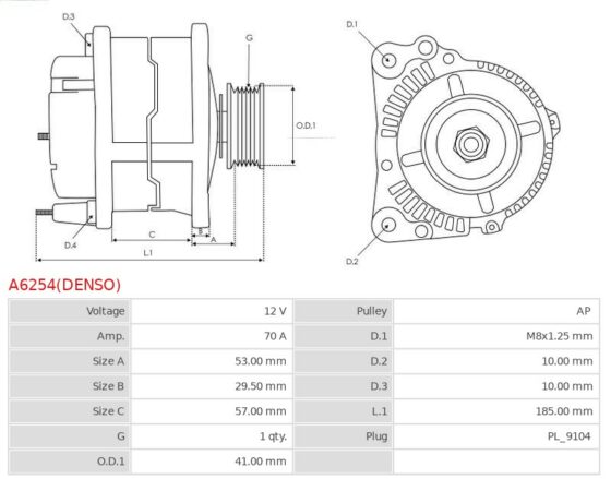 Alternator Astra F 1.4 i  Astra F 1.4 Si  Astra F 1.6  Astra F 1.6 i  Astra F 1.6 Si 