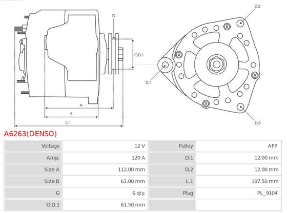 Alternator 159 1.9 JTDM 16V  159 1.9 JTDM 8V  Bravo 1.9 Multijet  Croma 1.9 Multijet 