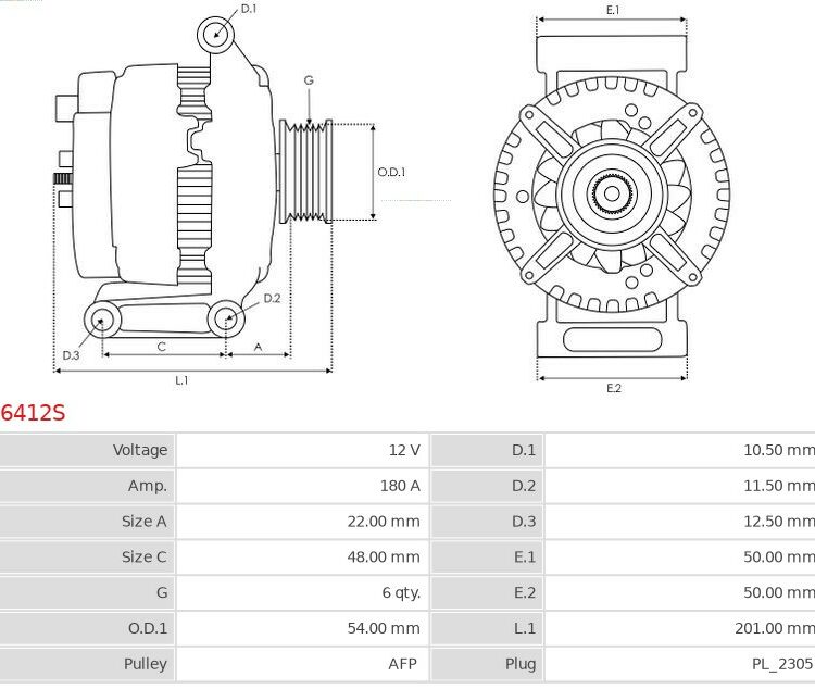 Alternator Discovery 3.0 4×4  Range Rover 3.0 4×4  Range Rover 5.0 4×4  Range Rover S