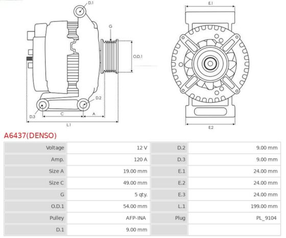 Alternator Giulietta 1.4 BiFuel  Giulietta 1.4 TB  Mito 1.4  Mito 1.4 BiFuel  Mito 1.