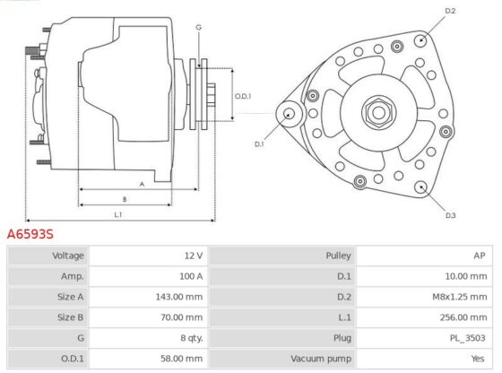 Alternator Cherokee 2.5 TD  Grand Cherokee 2.5 TD [HR425] 01.1995-12.2001