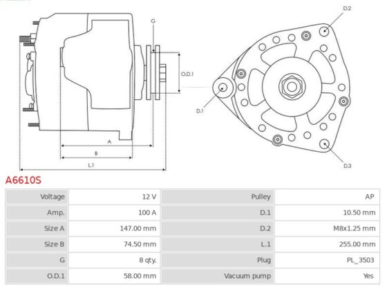 Alternator Grand Cherokee 2.5 TD [HR425] 01.1998-