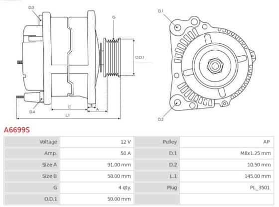 Alternator Charade 1.3  Charade 1.3 16V  Charade 1.3 i  Charade 1.3 i 16V  Charade 1.
