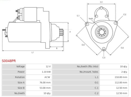 Rozrusznik A3 1.6  A3 1.8  A3 1.8 T  A3 1.8 T Quattro  S3 1.8 Quattro  TT 1.8 T  TT 1