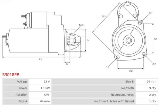 Rozrusznik Aveo 1.3 D  Agila 1.3 CDTi  Astra 1.3 CDTi  Astra 1.3 CDTi Classic  Astra
