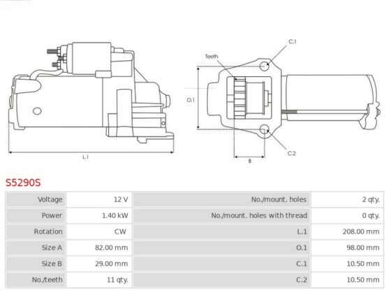 Rozrusznik C-Max 1.8  C-Max 1.8 FlexFuel  C-Max 2.0  Escape 2.0 4×4  Focus 1.8  Focus
