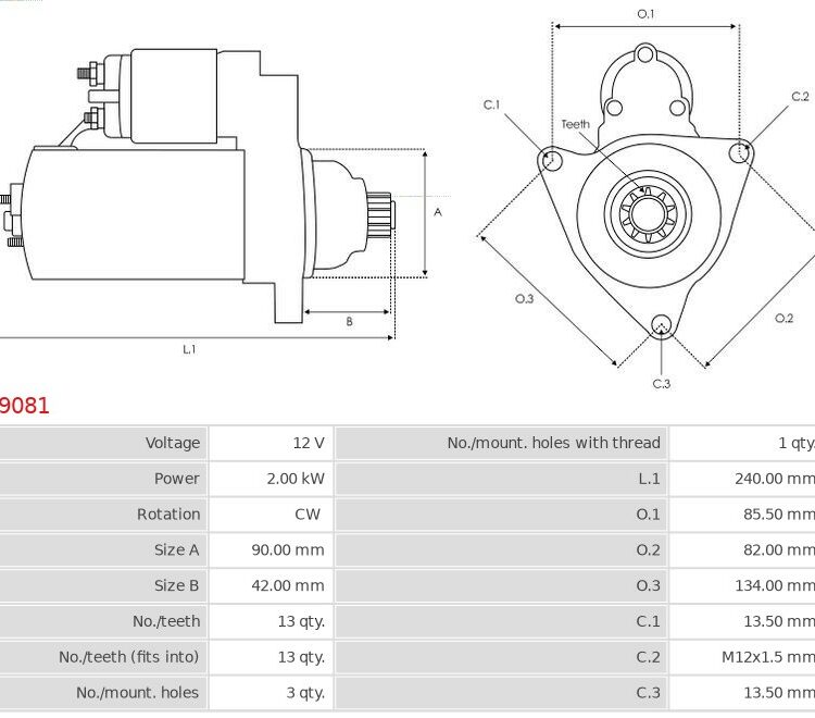 Rozrusznik   KIA Ceres 2.4 D [SC]