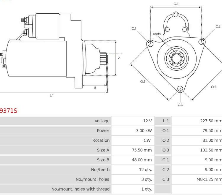 Rozrusznik F-250 6.7 V8  F-350 6.7 V8  F-450 6.7 V8  F-550 6.7 V8 [406] 01.2011-12.20