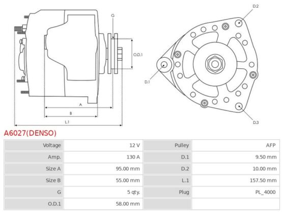 Alternator Avensis Verso 2.0 D  Corolla 2.0 D-4D  Corolla Verso 2.0 D-4D  Previa 2.0