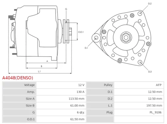 Alternator  OPEL 1 9 CDTi ASTRA VECTRA ZAFIRA 1.9
