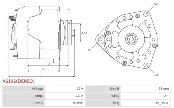 Alternator  JAGUAR JX 6.0