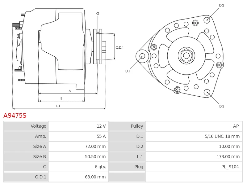 Alternator CRUSADER Various Engines; MERCRUISER Engine 175 SD; Engine 3.0; Engine 3.0;