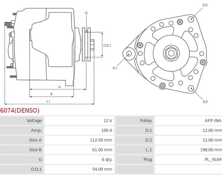 Alternator  ALFA ROMEO LANCIA 1.6 – 2.0D