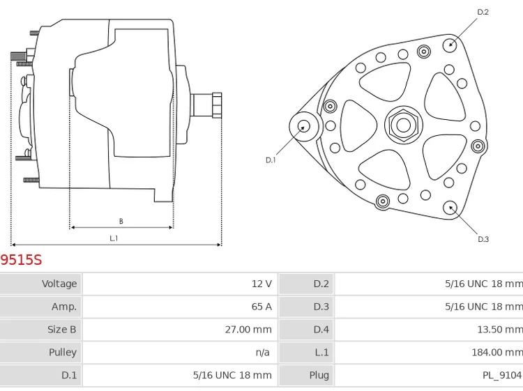 Alternator CARRIER Extra  01.1996-12.2006  CARRIER Genesis TM1000  01.1996-12.2006 