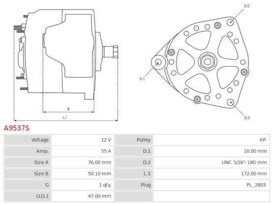 Alternator MERCRUISER Engine 5.7    MERCURY Engine 3.0  01.1978-12.2001  VOLVO PENTA