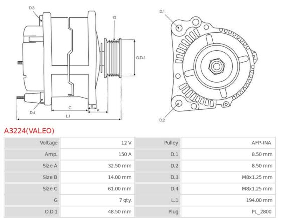 Alternator Dokker 1.2 TCe  Dokker 1.2 TCe 115  Duster 1.2 TCe 125  Duster 1.2 TCe 125