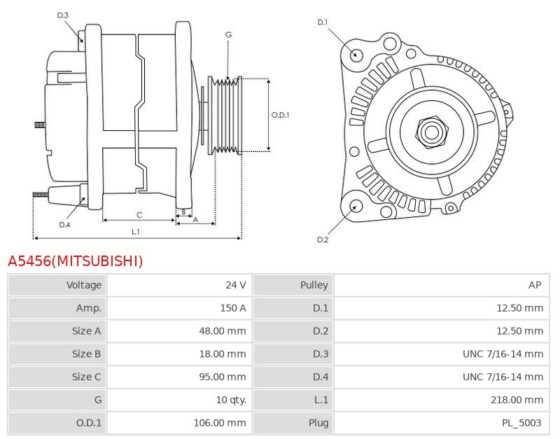 Alternator HD 410 12.7  HD 450 12.7  HD 490 12.7  Irizar Century 400 12.7  Irizar PB