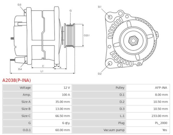 Alternator ALTERNATO COMBO CORSA MERIVA 1.7CDTI