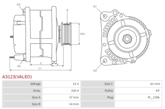 Alternator  AUDI Q7 V6 3.0 TFSI