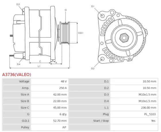 Alternator LAND ROVER Discovery Sport 2.0 4×4 ST; ROVER Discovery Sport 2.0 P200 FLEX