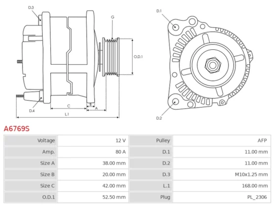 Alternator TOYOTA Hilux 2.7