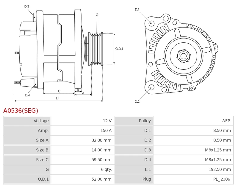 Alternator Brand new OEM SEG