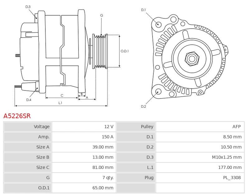 Alternator Remanufactured AS-PL