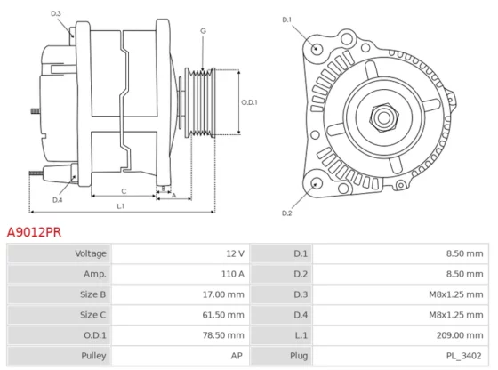 Alternator Remanufactured AS-PL 