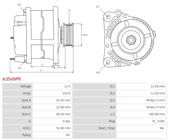 Alternator Remanufactured AS-PL /Starter
