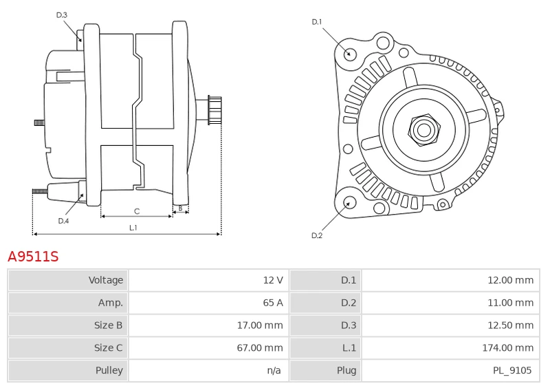 Alternator DEUTZ-FAHR Agrolux 310 3.0 01.2010- DEUTZ-FAHR Agrolux 320 3.0