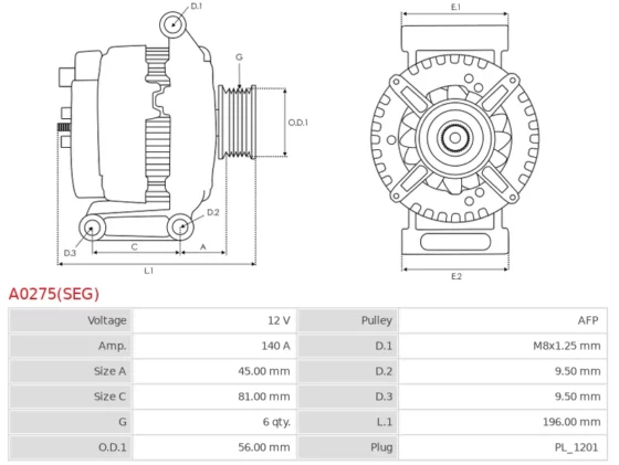 Alternator VOLVO S60 2.0 T; S60 2.0 T; S60 2.4; S60 2.4; S60 2.4; S60 2.4 Bifuel; S60