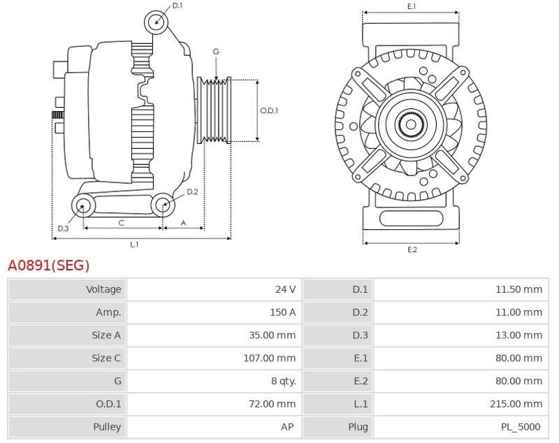 Alternator Brand new OEM SEG
