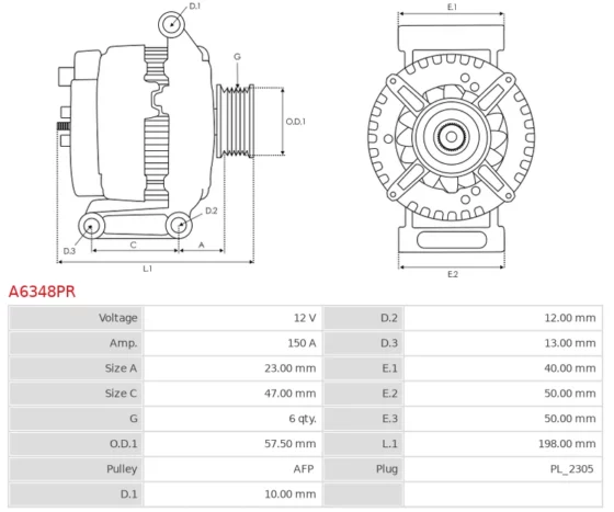 Alternator XF 2.2 D  XF 2.7 D  XF 3.0 D  XF Sportbrake 2.2 D  XF Sportbrake 3.0 D  XJ