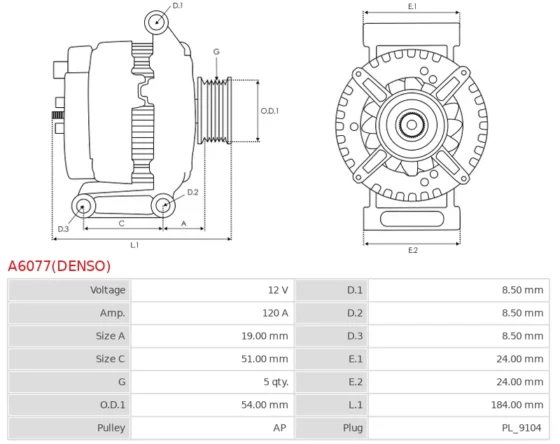 Alternator  FIAT GRANDE PUNTO 1.2-1.4